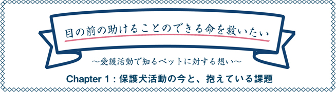 目の前の助けることのできる命を救いたい ～愛護活動で知るペットに対する想い～